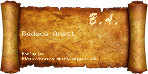 Bedecs Anett névjegykártya